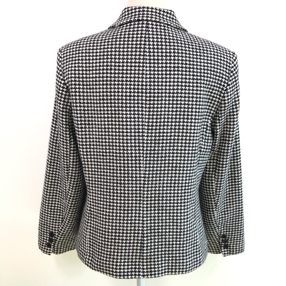 𝅺Vintage 90’s Talbots Women’s Houndstooth Wool Blazer Size 8 Classic - Picture 7 of 11